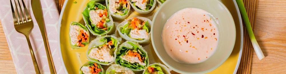 Спринг-роллы с курицей и овощами