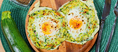Гнезда из цукини и сыра с яйцом