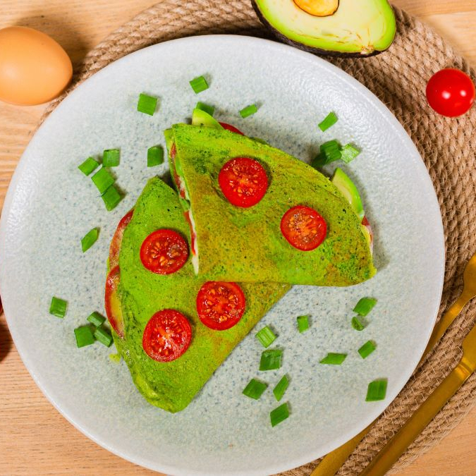 Зелёный омлет со шпинатом