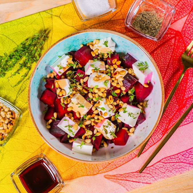 Салат из запечённой свёклы c фетой