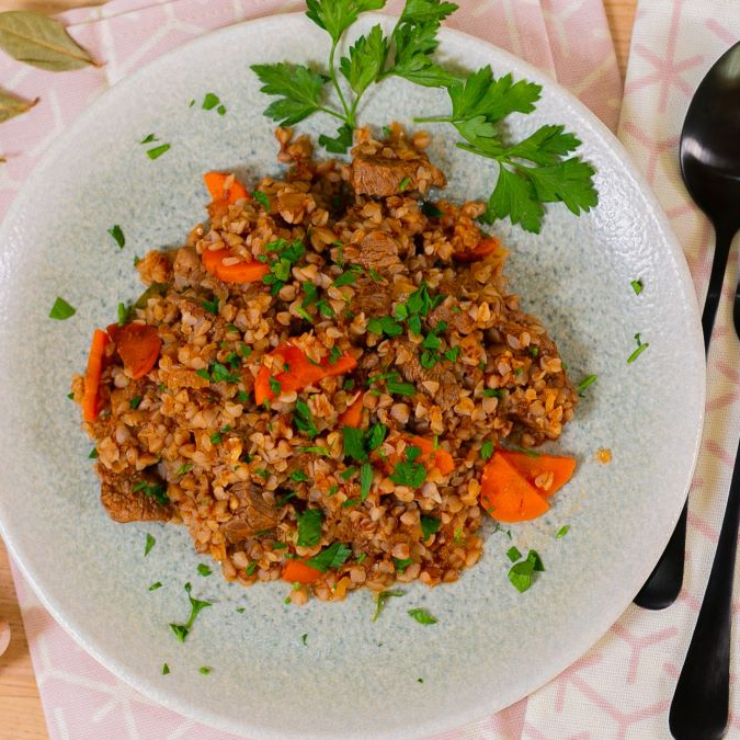 Гречка по купечески с говядиной