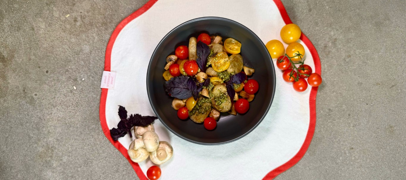 Кабачковые ньокки с соусом песто