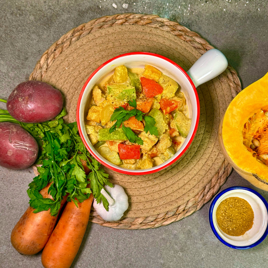 Овощное рагу с индейкой и тыквой