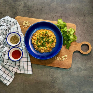 Перловка с индейкой в сметанном соусе