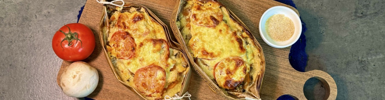 Мясо по-французски в конвертиках с бататом